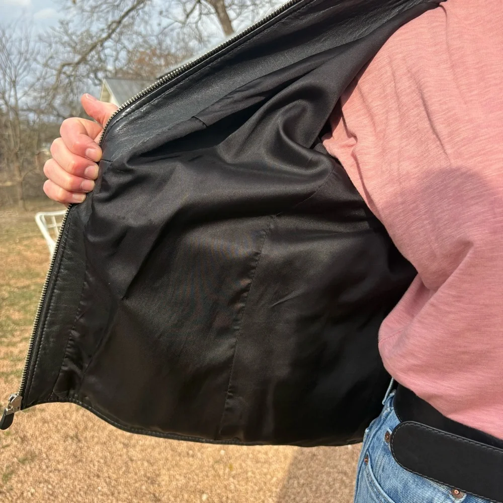 ANN TAYLOR LEATHER JACKET 12 - Picture 9 of 16